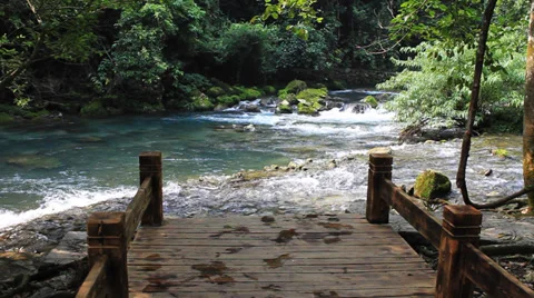 Dock waterfall Stock Footage 32235276