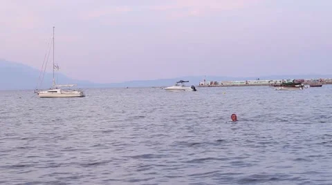 Docked boat floating _5 Stock Footage 11853364