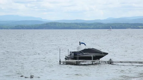 DOCKED BOAT Stock Footage 179132687
