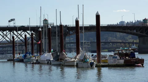 Docked Boats Time Lapse Stock Footage 39885215