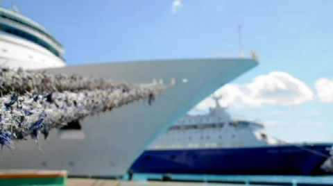 Docked Cruise Liner 1511 Stock Footage