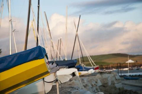 Docked Hulls Foto stock
