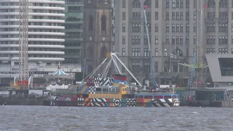 Docked Mersey Ferry Stock Footage 79819800