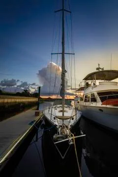 Docked for the Night Stock Photos