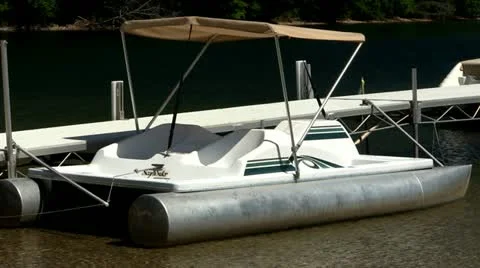 Docked paddleboat Stock Footage 12202635