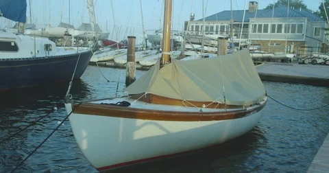 Docked Sailboat Stock Footage 79215406