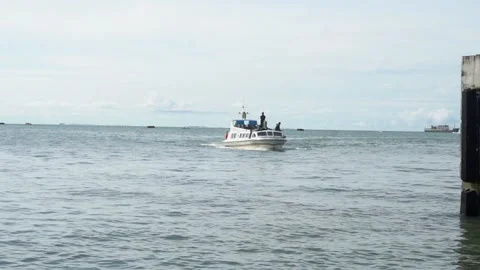 Docked speedboat Stock Footage 271068869