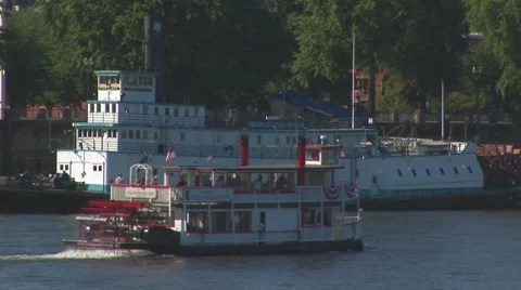 Docked Steamboat OR Stock Footage 61893993