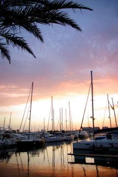 Docked yachts Stock Photos