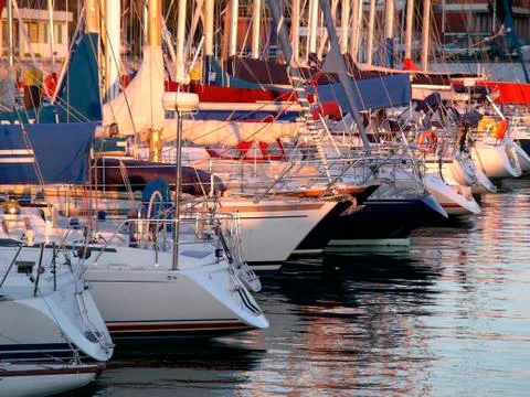 Docked yatchs Stock Photos