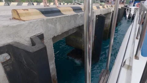 Docking of a boat at the pier Stock Footage 237559434
