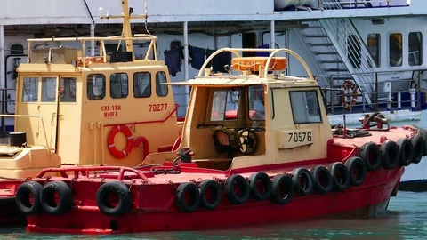 Docking Boat On Windy Day 4k intro outro for business  Stock Footage 89937093