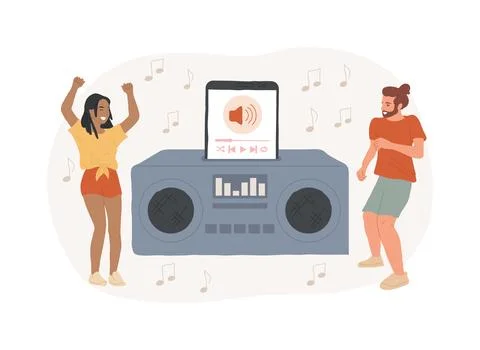 Docking station isolated concept vector illustration. Stock Illustration