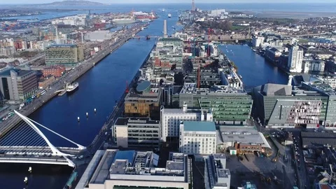 Docklands and Port, Dublin Stock Footage