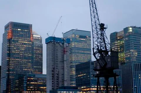 Docklands at dusk Stock Photos