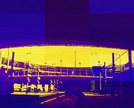 Docklands front purple Stock-Footage 1005528