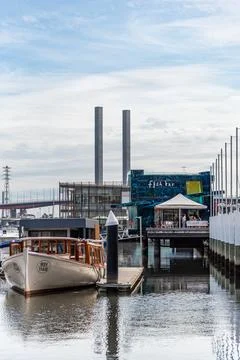 Docklands is a modern harbour development dominated by high-rises and popul.. Stock Photos