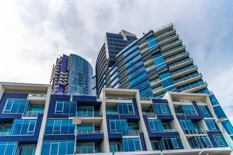 Docklands is a modern harbour development dominated by high-rises and popul.. Stock Photos