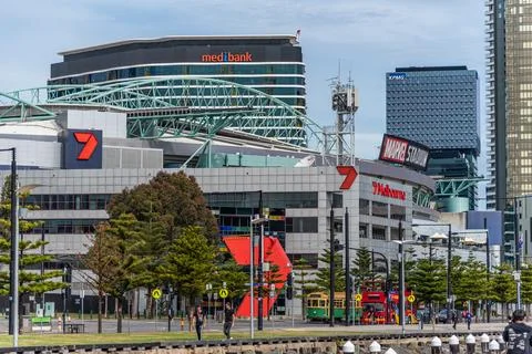 Docklands is a modern harbour development dominated by high-rises and popul.. Foto stock