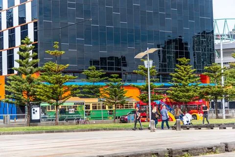 Docklands is a modern harbour development dominated by high-rises and popul.. Foto stock