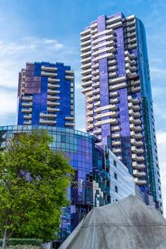 Docklands is a modern harbour development dominated by high-rises and popul.. Foto stock