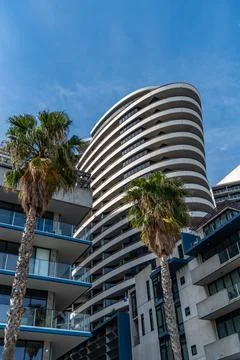 Docklands is a modern harbour development dominated by high-rises and popul.. Foto stock