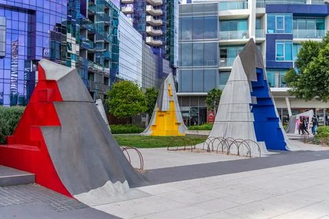 Docklands is a modern harbour development dominated by high-rises and popul.. Stock Photos