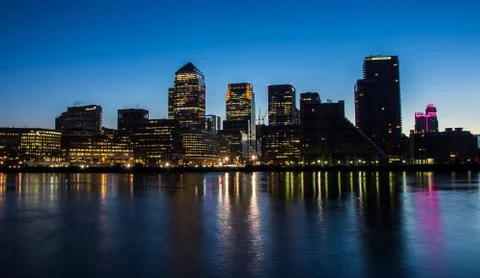 Docklands by night Stock Photos