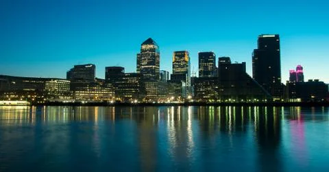 Docklands by night Foto stock