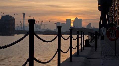 Docklands Sunset Timelapse London Stock Footage 52800540