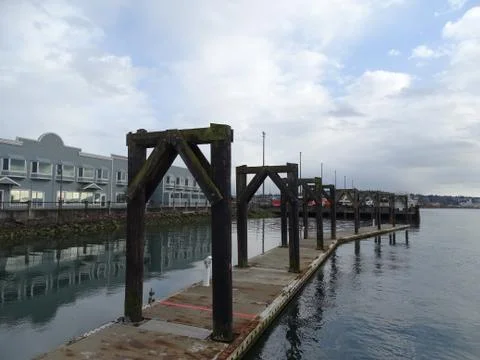 Docks and harbour , Everett, WA, USA Stock Photos