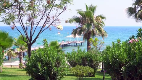 Docks and parasailing Stock Footage 157448172