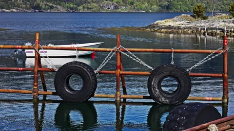 Docks in a fjord Stock Footage 267046053