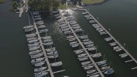 Docks on the Lake Stock Footage 122084885