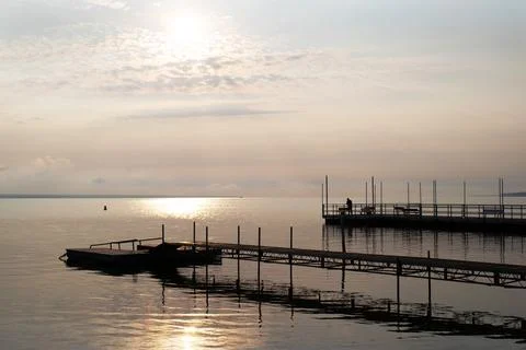 Docks on Oneida Lake Stock Photos