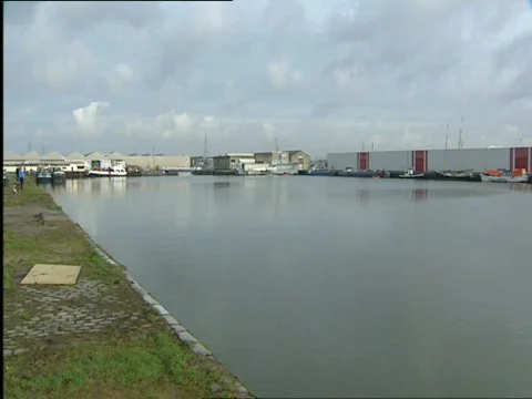 Docks in Port of Antwerp Stock Footage 637710