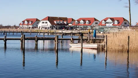 At the docks reflections lake boat Stock-Footage 153514696