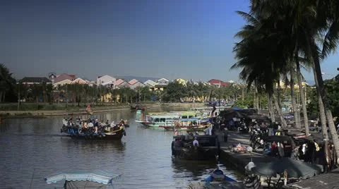 Docks in Small Town, Vietnam Stock Footage 21265718