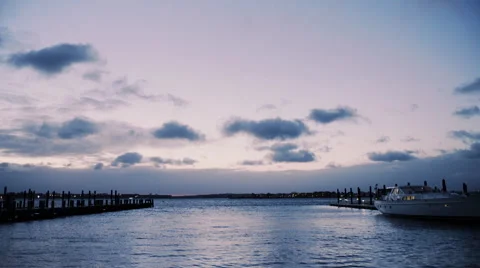 Docks At Sunset Stock Footage 65097510