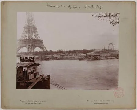 Docks work. April 1899. WORK OF THE QUAI BRANLY?, 7th arrondissement, Pari... 스톡 사진