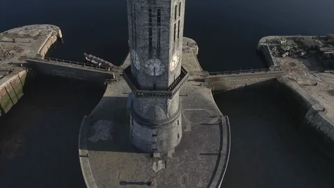 Dockside and Clock Tower Stock Footage 101517657