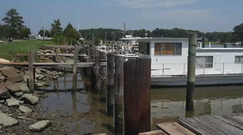 Dockside Boats Stock Footage 30387489
