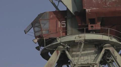 Dockside crane closeup Stock Footage 38086285