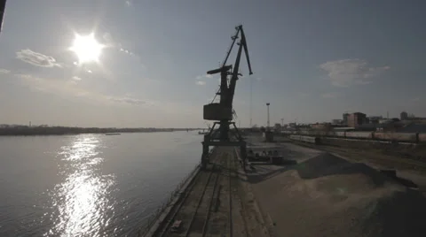Dockside crane Stock Footage 38085652