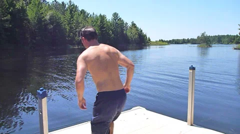 Dockside Flip into Lake 3 Video stock 27246350