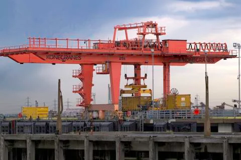 Dockside Gantry Crane Stock Photos