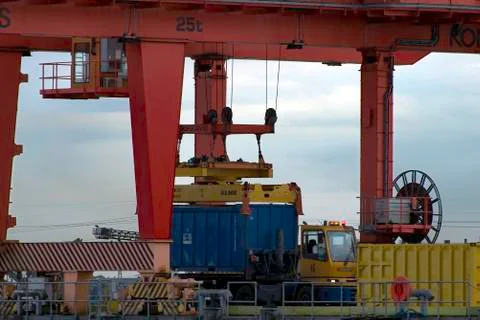 Dockside Gantry Crane Stock Photos