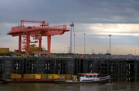 Dockside Gantry Crane Stock Photos