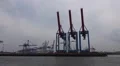 Dockside shipping on boat trip round the Hamburg harbour HD Footage