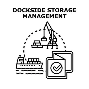 Dockside storage management for global logistics operations Stock Illustration